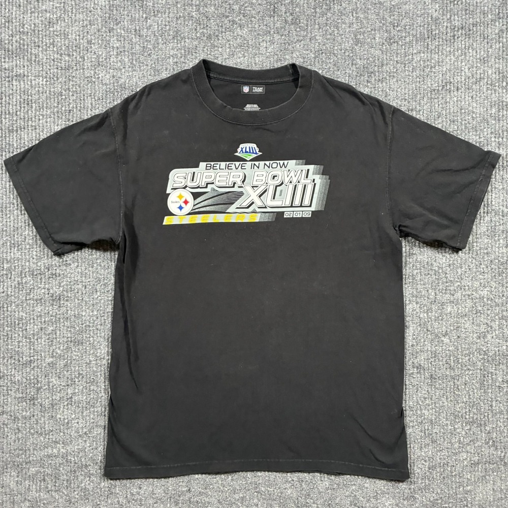 Pittsburgh Steelers Super Bowl XLIII T Shirt Mens Large Black NFL Team Apparel